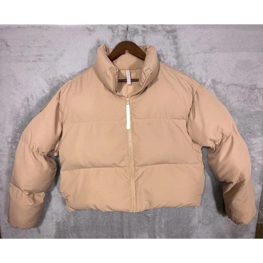 FABLETICS Wander Cropped Puffer‎ Women's Size MED Peachy Pink